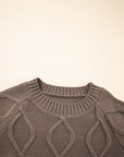 Western Geometric Knit Crew Neck Sweater