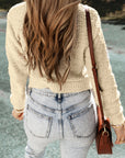 Evie Pearl Buttons Popcorn Textured Sweater Cardigan