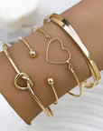 Gold Love Geometric Cross Bracelet 4-piece Set
