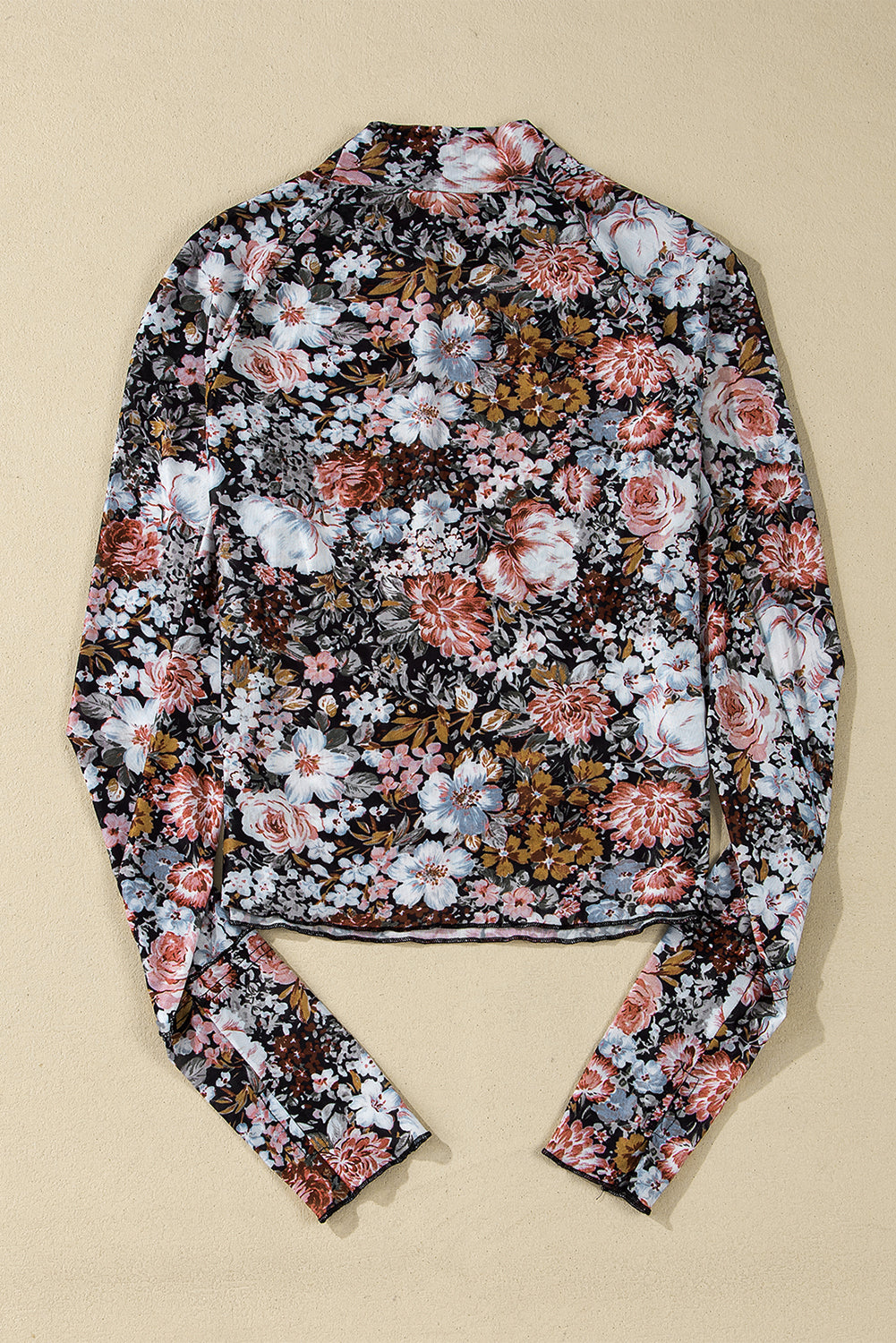 Floral Mesh Long Sleeve Top