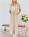 Luciana Ribbed Side Pocket Wide Leg Jumpsuit