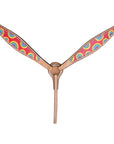 HILASON Western Horse Leather Headstall & Breast Collar Tack Set Rainbow