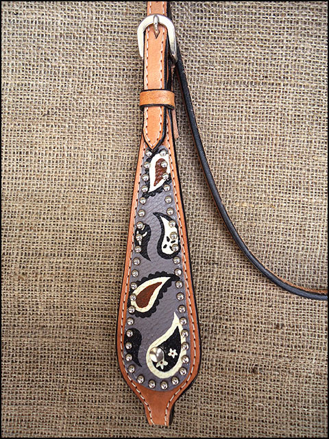 HILASON Western Horse Leather Headstall &amp; Breast Collar Set Tan