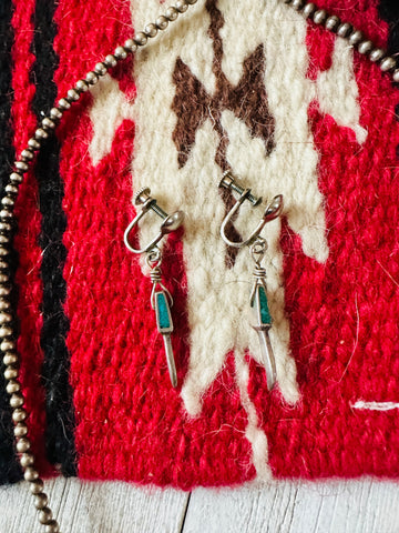 Vintage Old Pawn Navajo Turquoise & Sterling Silver Necklace Set