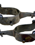 Hilason Black Steel Men Rodeo Spurs 15 Degree Offset