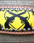 HILASON Western Horse Leather Headstall & Breast Collar Set Cross Gun