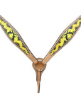 HILASON Western Horse Leather Headstall & Breast Collar Set Cross Gun