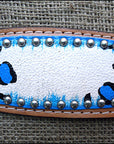 HILASON Western Horse Leather Headstall & Breast Collar Set Turquoise Leopard
