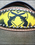 HILASON Western Horse Leather Headstall & Breast Collar Set Cross Gun