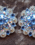 Aquamarine Ab Crystals 1-1/4In Berry Headstall Saddle Hilason