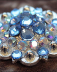 Aquamarine Ab Crystals 1-1/4In Berry Headstall Saddle Hilason
