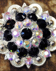 Black Ab Crystals Berry Headstall Saddle Tack Cowgirl Hilason