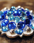 Hilason Turquoise Blue Crystals 1-1/4 Berry Concho Rhinestone Saddle Tack