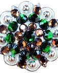 Brown Green Crystal Berry Headstall Saddle Cowgirl Hilason