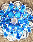 Capri Blue Ab Crystals Berry Headstall Saddle Tack Bling Hilason