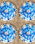 Capri Blue Ab Crystals Berry Headstall Saddle Tack Bling Hilason