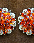 Orange Crystal 1-1/4In Berry Headstall Saddle Cowgirl Hilason