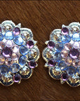 Rose Aqua Marine Crystal Berry Headstall Saddle Hilason