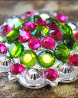 Hilason Peridot Green Fuchsia Crystal Berry Concho Rhinestone Tack Saddle