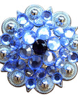 1.25 Inch Amythyst Montana Crystals Berry Silver Bling Saddle Cowgirl