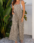 Leopard Bib Wide Leg Jumpsuit