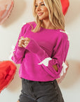 Bow Knot Round Neck Loose Sweater