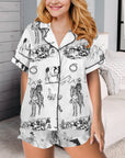 Ranch Life Western Cowgirl Satin Ruffle Pajama Set