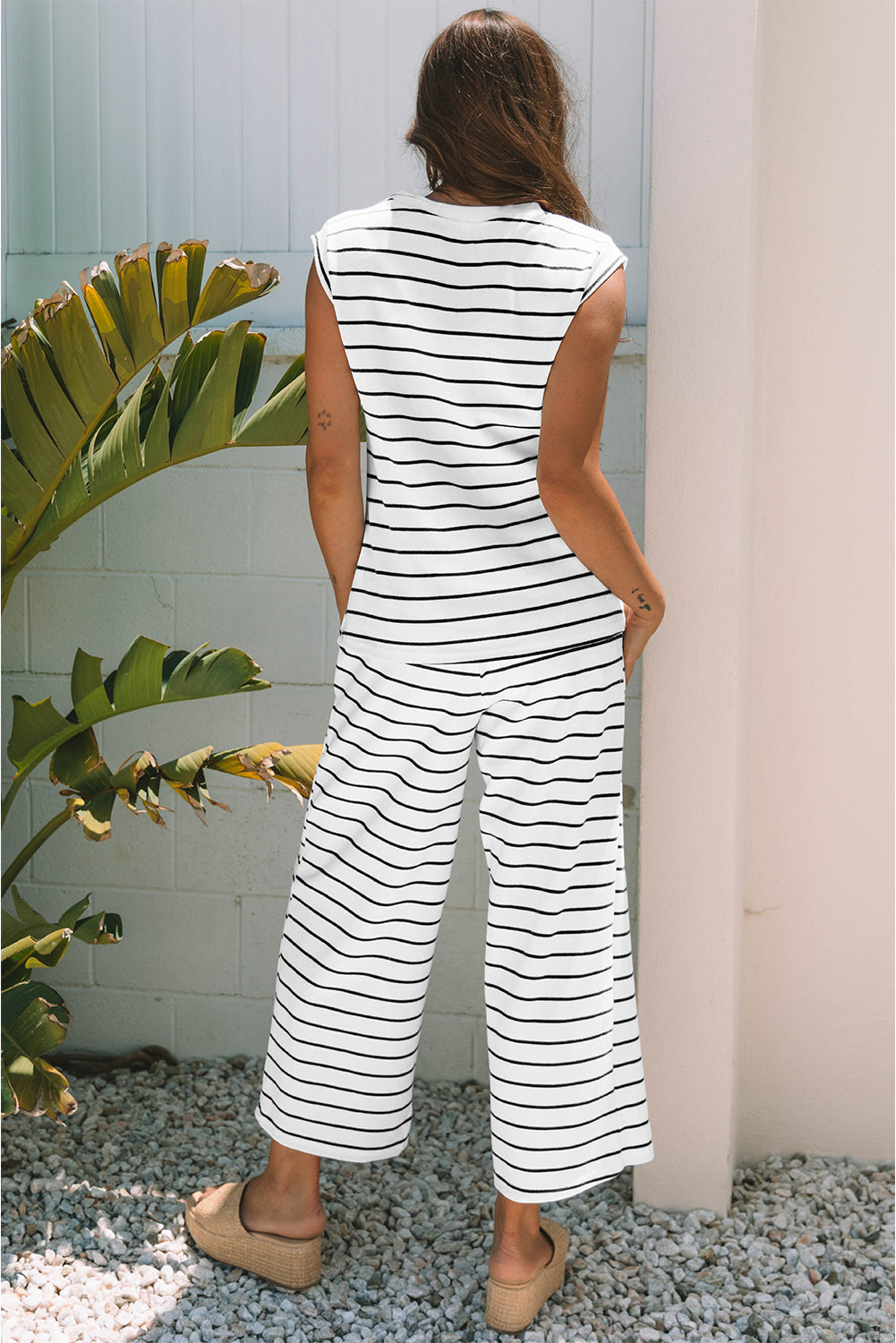 Stripe Top and Pants Set