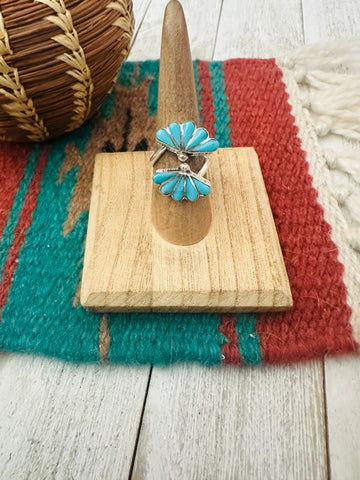 Zuni Sterling Silver & Turquoise Adjustable Ring