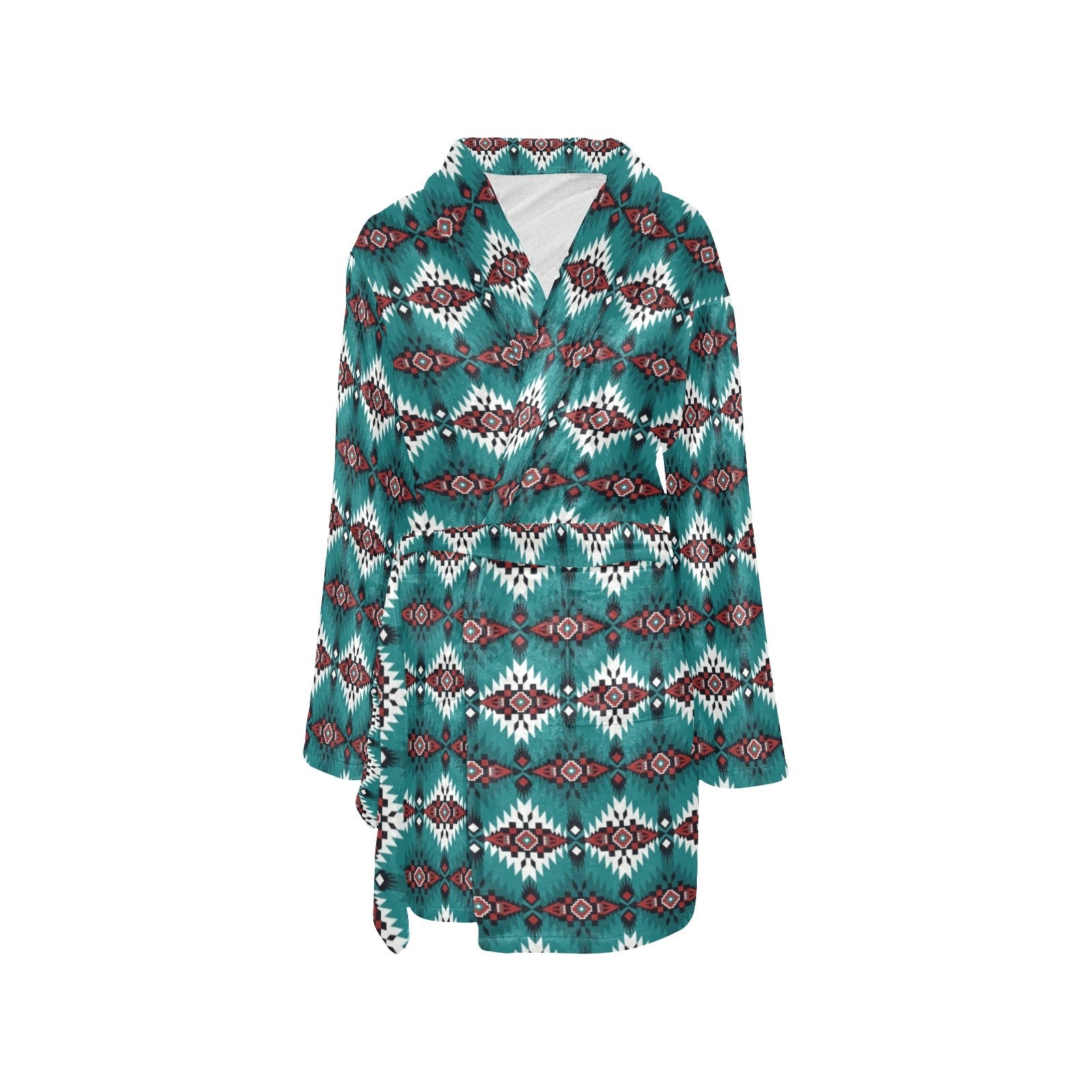 Teal Aztec Women&#39;s Western Bath Robe