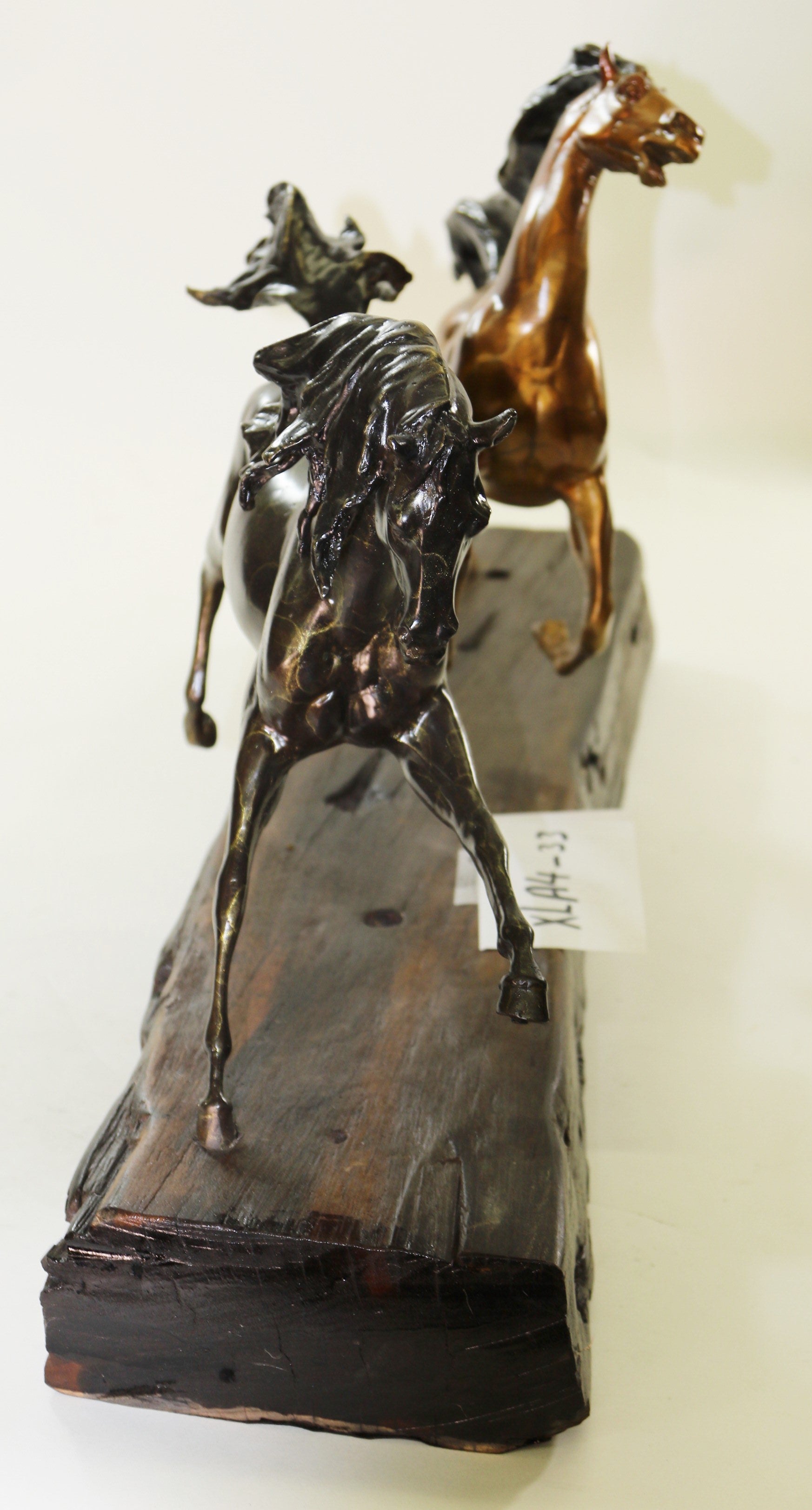 Limited Edition Two Galloping Horses Hand Painted Museum Quality Bronze Artwork