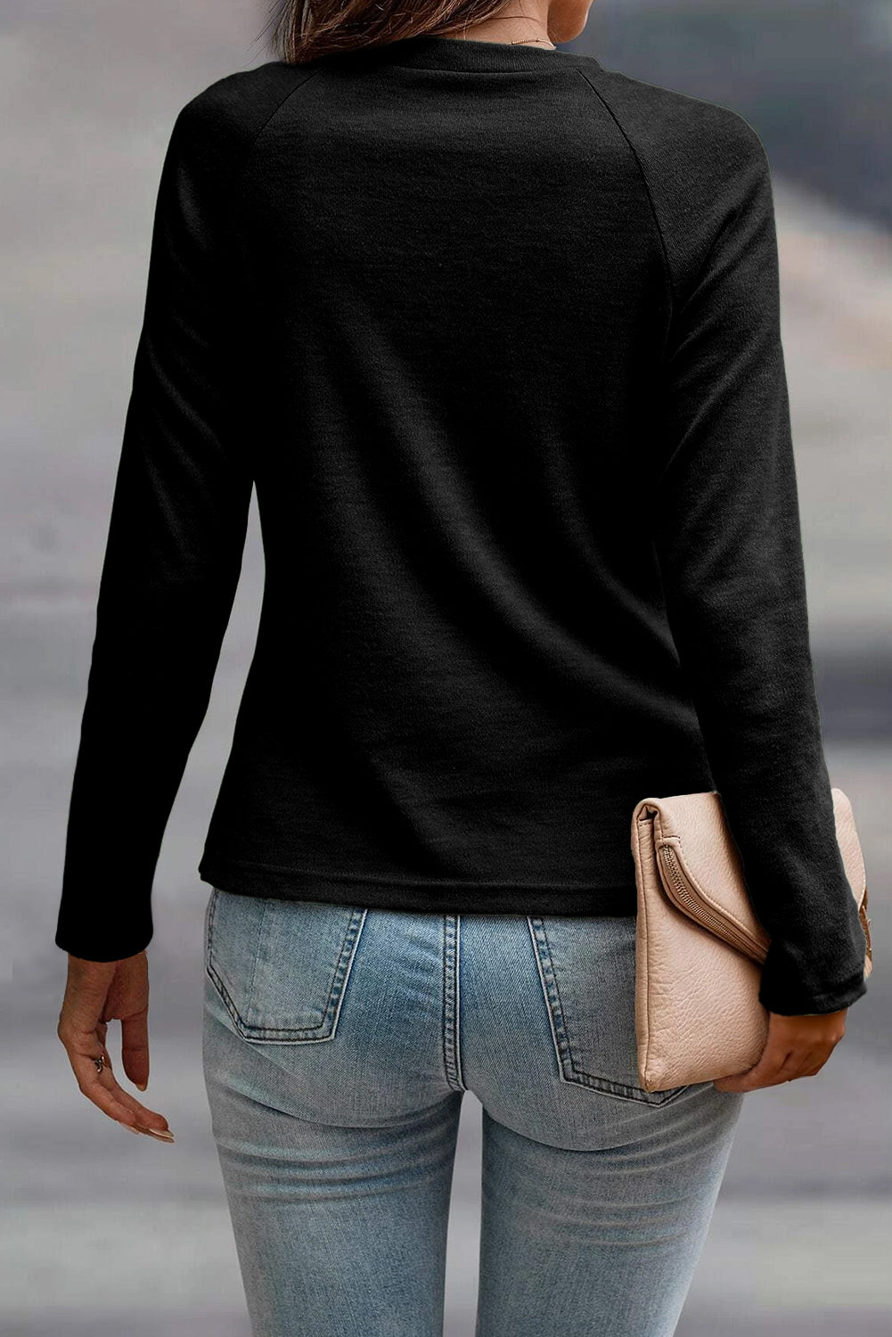 Millie Seam Detail Raglan Long Sleeve Top