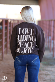 Love Riding Peace Joy Crewneck