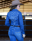 STRETCH DENIM STITCHED PERFORMANCE RODEO SHIRT
