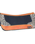Hilason Western Wool Felt Horse Saddle Pad With Cheetah Print Leather