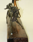 Limited Edition Two Galloping Horses Hand Painted Museum Quality Bronze Artwork