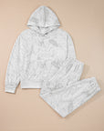 Abstract Drop Sleeve Hoodie and Pant Set