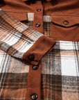 Plaid Corduroy Patchwork Pocketed Shacket
