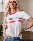 Carter Rainbow Stripe Crewneck Top