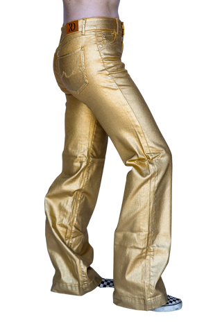 GOLD METALLIC SIGNATURE TROUSERS