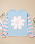 Floral Patchwork Stripe Long Sleeve Top