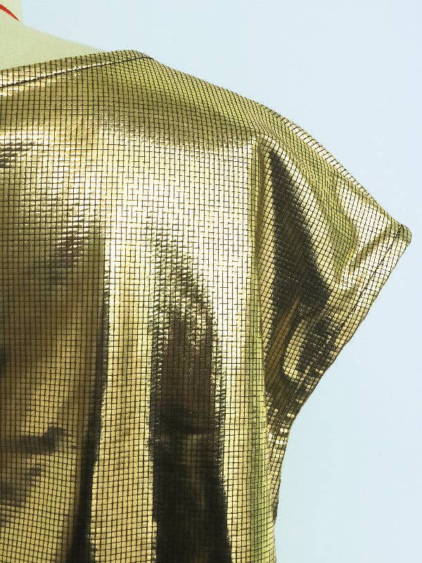 Gold High Waisted Skirt &amp; Top Two Pieces Set