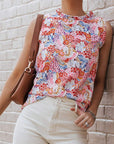 Floral Bubble Sleeve Blouse