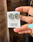 Cluster Earrings – White Opal & Sterling Silver