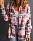 Plaid Patch Pocket Buttoned Shirt