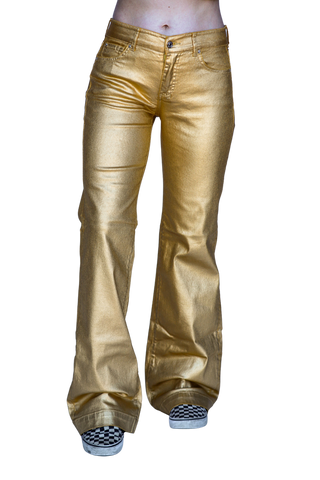 GOLD METALLIC SIGNATURE TROUSERS