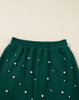 Pearl Embellished Pullover and Mini Skirt Set
