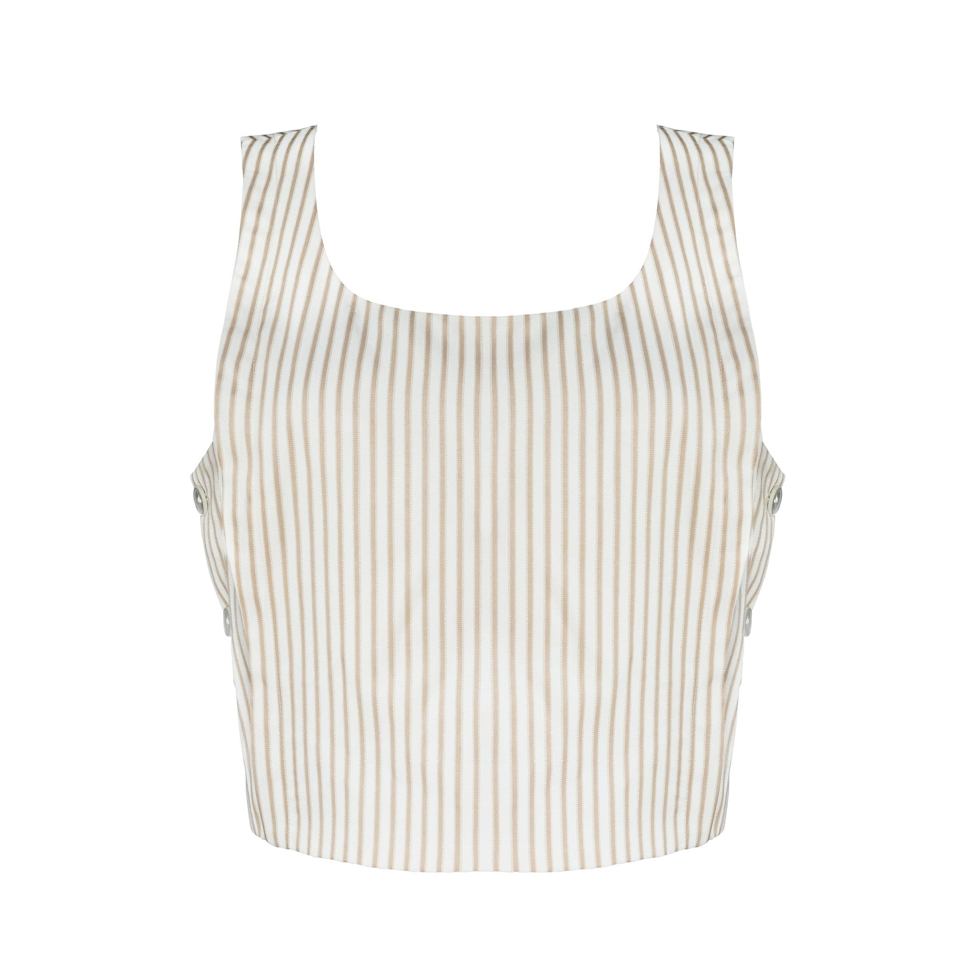 MASON&#39;S DAUGHTER | Sophia Top, Brown &amp; Ivory Dobby Striped