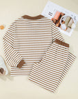 Stephanie Stripe Collared Pullover Set