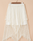Lace Ruffle Tiered Maxi Skirt